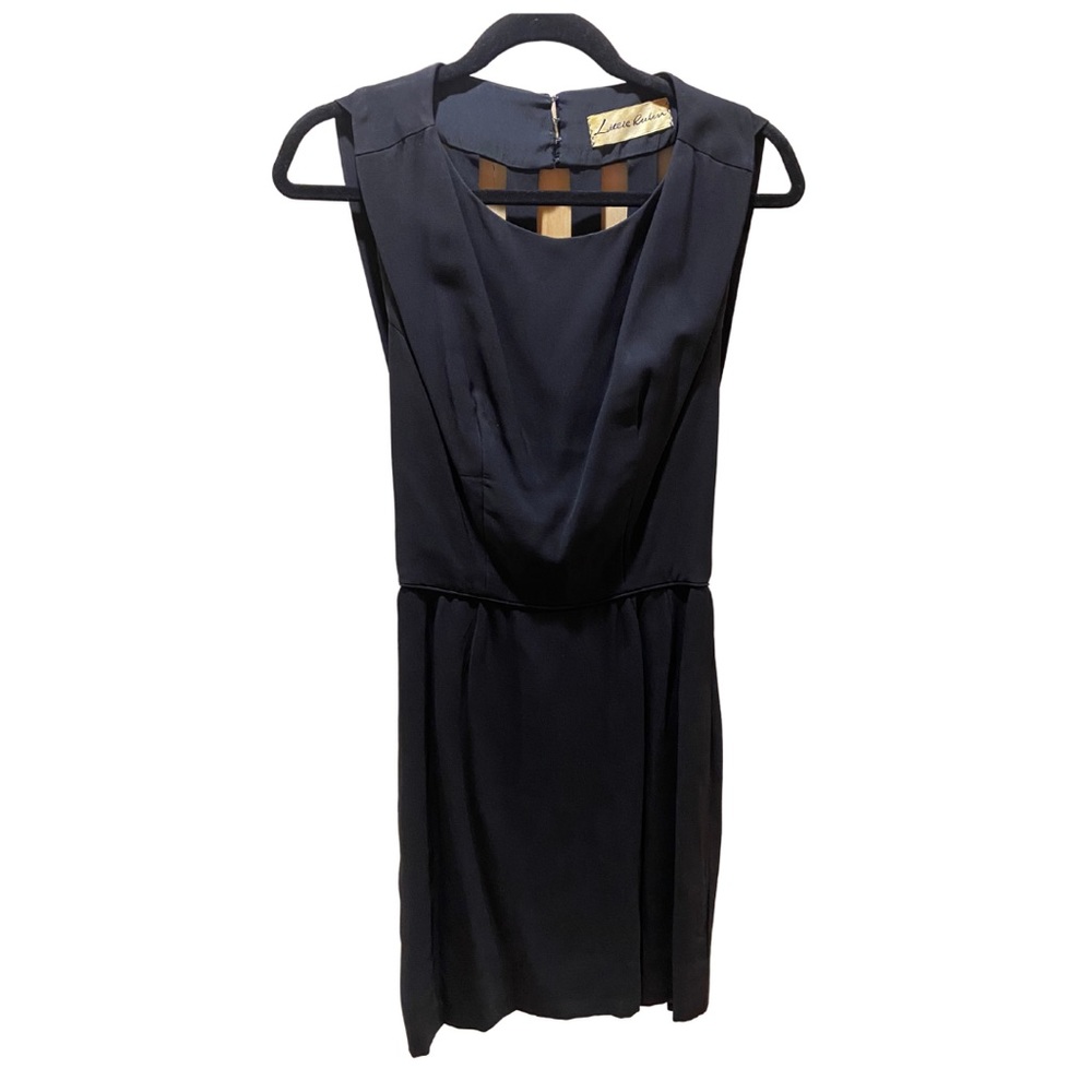Vintage black Midi dress with Caged Back